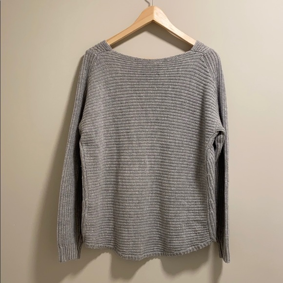 Roots Knit Scoop V Neck Sweater Grey - Picture 4 of 9